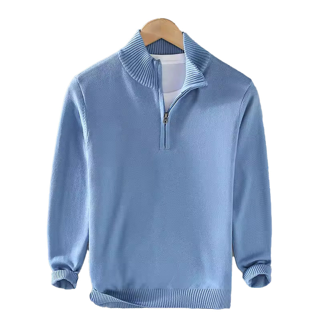 Zip-Neck Knitted Sweater