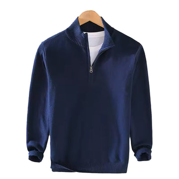 Zip-Neck Knitted Sweater