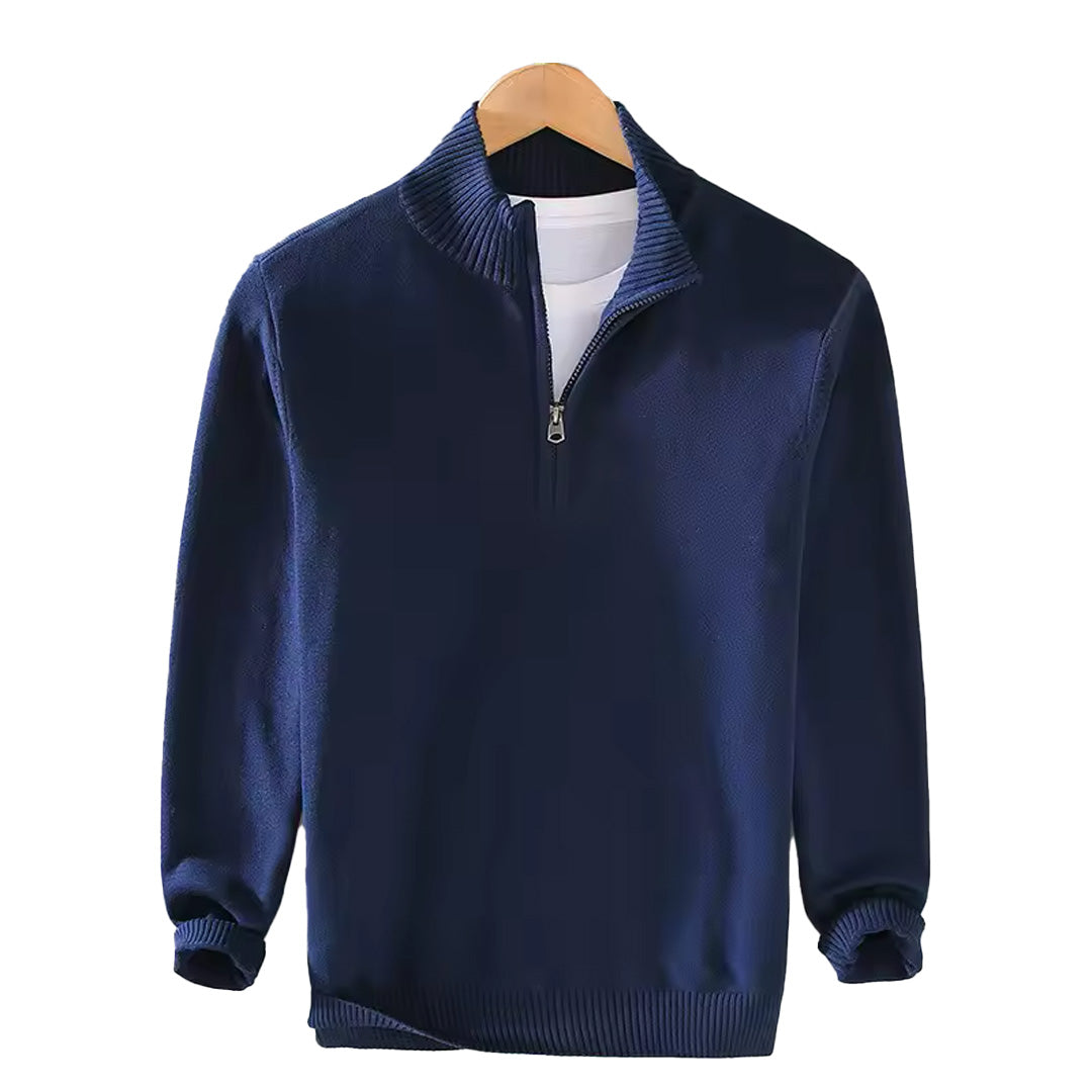 Zip-Neck Knitted Sweater